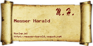 Messer Harald névjegykártya